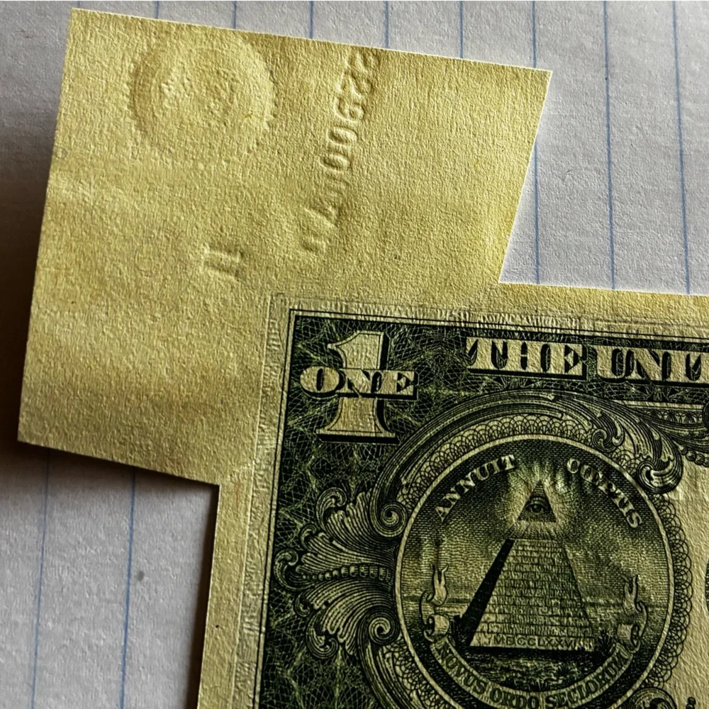 United States One Dollar Bill Error Corner/Butterfly Flap Uncirculated RARE!!
